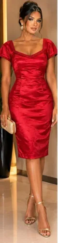 Vestido Social Vermelho Lindooooo Tam G