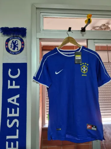 camiseta brasil 98 azul