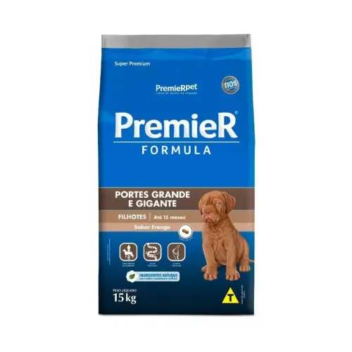 Ração Premier Fórmula para Cães Filhotes de Raças Grandes e Gigantes Sabor Frango - 15kg