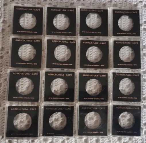 16 Blisters para moedas agricultura café 1978