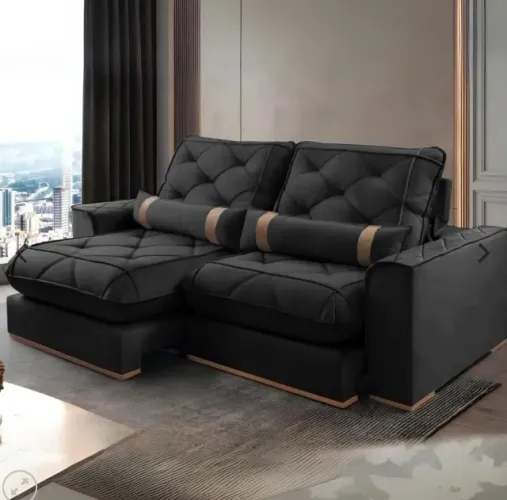 SOFÁ RETRÁTIL E RECLINÁVEL POSEIDON PRIME 2,50 m - VICAM ESTOFADOS