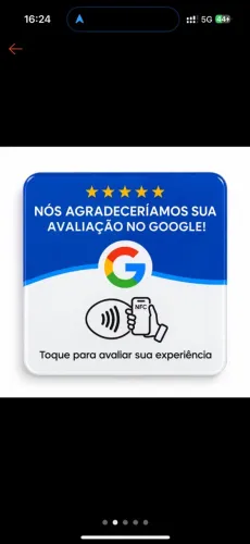 Plaquinha NFC Google Avaliações para Empresas