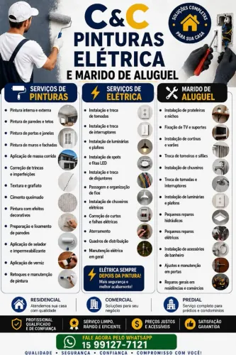 Serviços elétricos, pinturas & marido de aluguel.