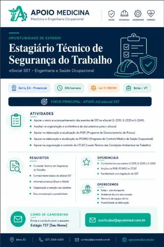 Estágio em Técnico Seguranca Trabalho