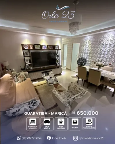 GUARATIBA, ORLA 23 IMOBILIÁRIA VENDE! EXCELENTE CASA LINEAR COM ALTO PADRÃO EM MARICÁ.