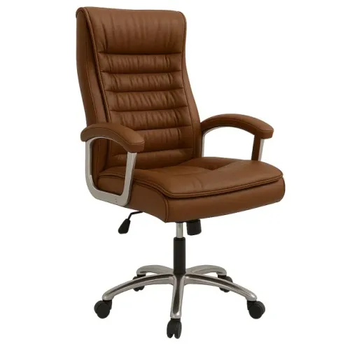 Cadeira Presidente Luxo Couríssimo Caramelo Com Mola Ensacada Conforto Premium 30059