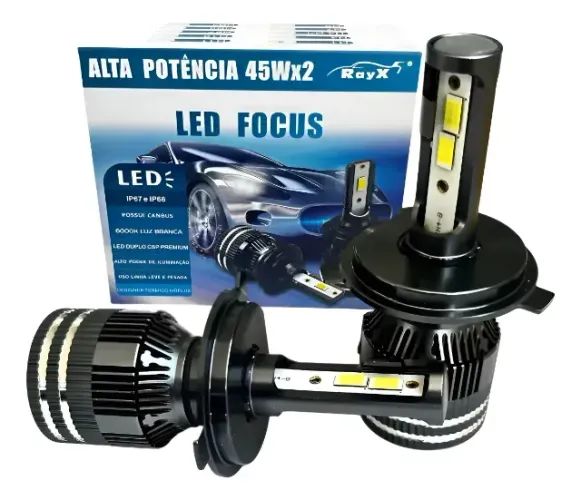 Kit Lâmpada H4 Led Rayx Focus 90w 13000 Lumens 6000k