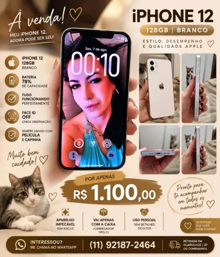 iPhone 12 branco 128gb