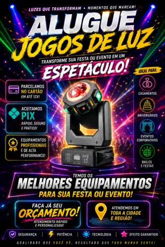 Aluguel/locação de Iluminação para festas jogos de luz