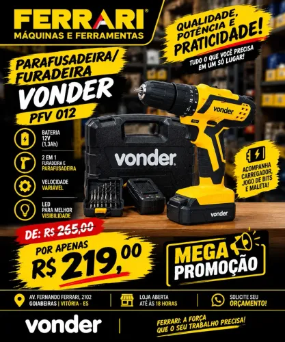 Furadeira/parafusadeira Vonder 110v