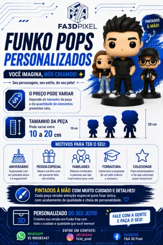 Funko Pop Personalizado 3D (Pintado à Mão) - Presentes Exclusivos