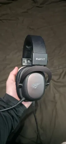Headset Havit H2002D preto com microfone <br>? R$70,00