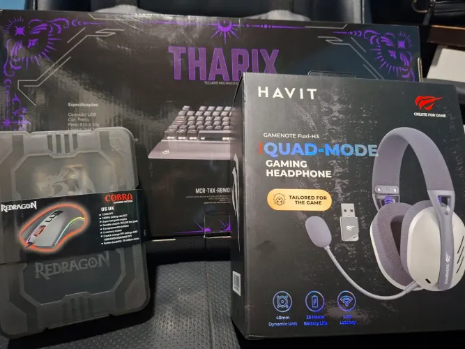 Kit Gamer - Headset Havit, Teclado Mancer e Mouse Redragon
