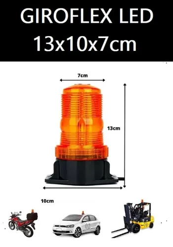Giroflex, Sirene, Strobo LED, Vigilancia, Empilhadeira, Trator, Carro, Moto, Luz alerta...