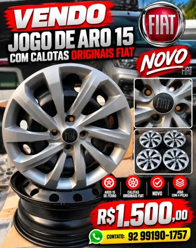 VENDO JOGO DE RODAS ARO 15 FIAT - NOVO!