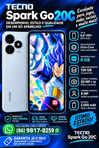 TECNO SPARK GO 128 GIGAS, 8 DE RAM