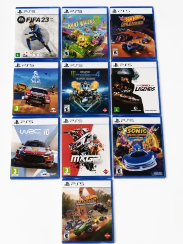 ? COLEÇÃO DE JOGOS ORIGINAIS PS5 - 10 JOGOS - CORRIDA, ESPORTES E AVENTURA