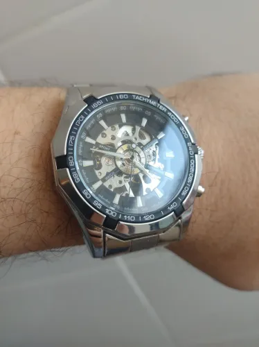 Relógio Mecânico Forsining S101 Masculino Prata