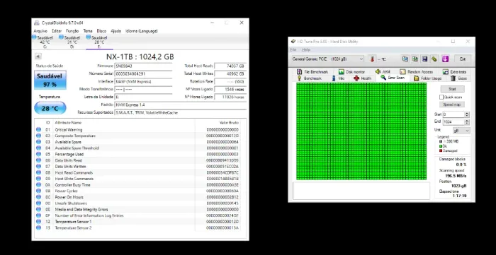 NVME SSD 1TB ( 1000 GB ) Kingspec M.2 2280 - SEMINOVO
