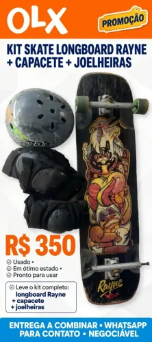 Longboard mais kit proteção
