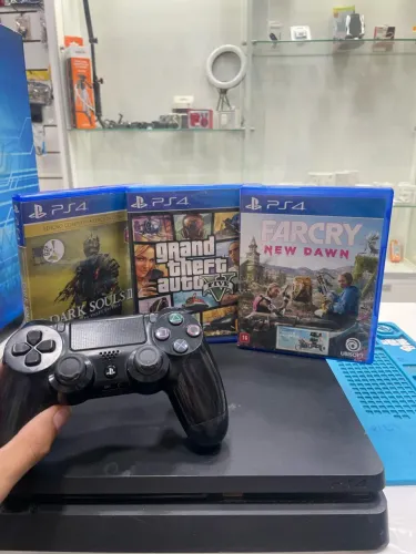 Ps4 slim 1tb 1controle+ jogos