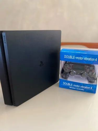 PLAYSTATION 4 SLIM ZERADO! + ACESSORIOS