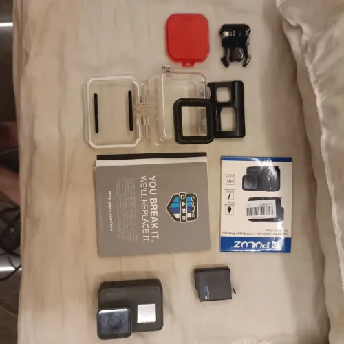 Kit GoPro Hero 5 Black (P/ Peças ou Conserto) + Lote Completo de Acessórios