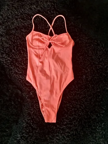 maiô del sol lycra salmão fechamento nas costas tam.p