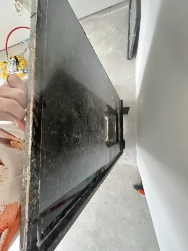 Bancada cozinha granito São Gabriel com pia inox embutida