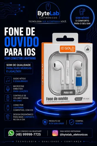 FONE DE OUVIDO COM FIO IPHONE