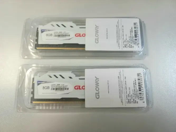 Kit de Memórias Ram Gloway 2X8gb 2666mhz Ddr4 Cl19 Cor Branca