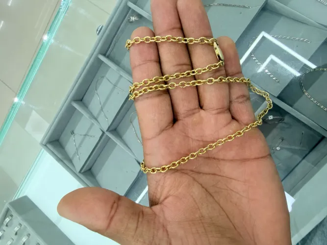 Corrente ouro 18k cadeado diamantado 11.8g