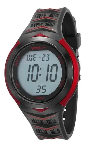 relógio monitor cardiaco, speedo, 80621g0evnp1, preto/vermelho