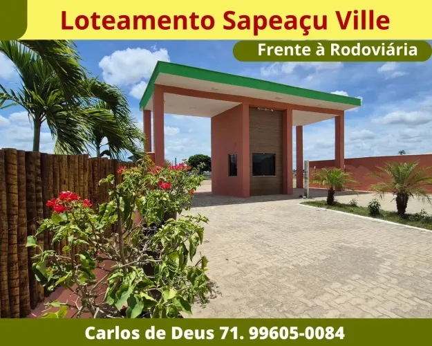 Loteamento em Sapeaçu, frente Rodoviária, lotes a partir de 300 m², com Infraestrutura Com