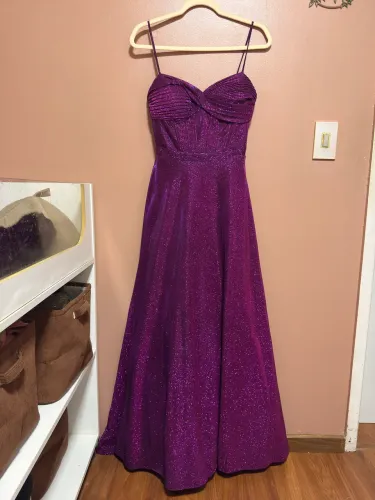 Vestido longo fucsia