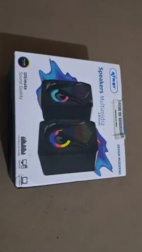 Caixa de som Pc Gamer Com Luz RGB Estéreo 2.0 Para Computador Notebook