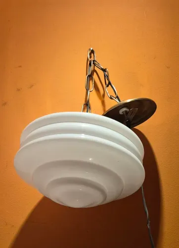 ART deco Luminária de teto ou mesa com cúpula opalina belíssima 