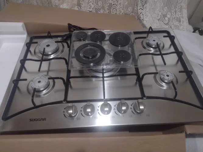 Fogão Cooktop Suggar - Novo - 5 bocas Inox 