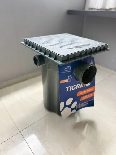 Caixa de Gordura Tigre Completa com Cesto e Tampa 350x350mm - Nova Sem Uso