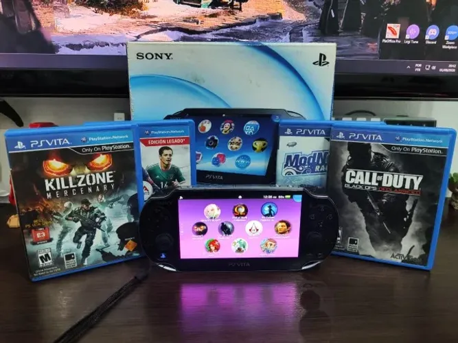 PS VITA FAT DESBLOQUEADO + CARTÃO SONY 4GB + CARTÃO 128GB