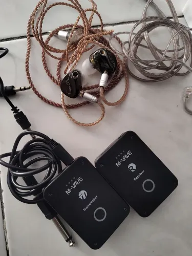 Kit para músico, motiro de palco, transmissor, receptor e fone Kz castor pro