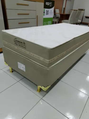 Cama Box solteiro Jasmin Plus, Molas ensacadas - Entrega imediata
