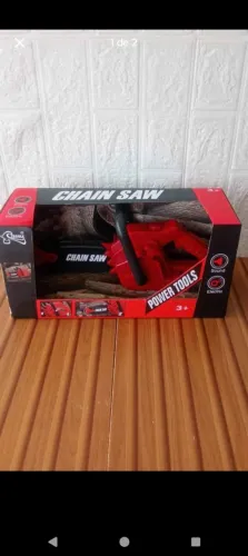 Brinquedo motosserra ferramenta com som e movimentos 