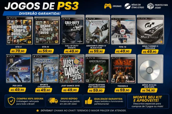 Jogos ps3 originais ótimo preço pra levar agora 