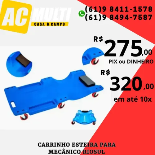 ESTEIRA CARRINHO PARA MECÂNICO RIOSUL