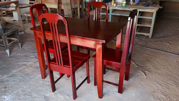 Mesa de jantar tampo compensado de 10 mm, mesa leve