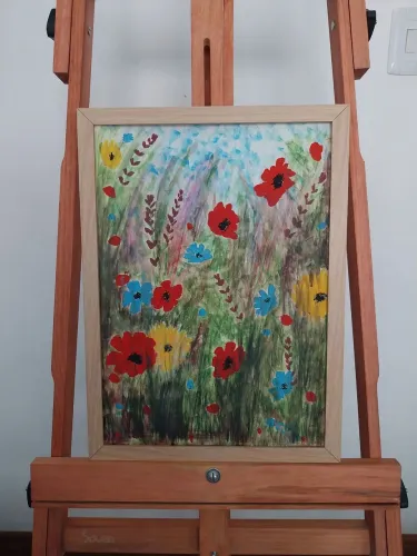 Quadro decorativo pintado à mão. Novo.