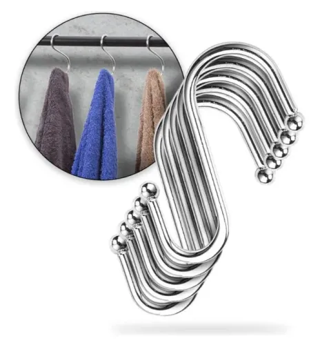 Ganchos Aço Inox Multiuso Tipo S Utensílios Suporte Cozinha Roupa Resistente . Kit 10 