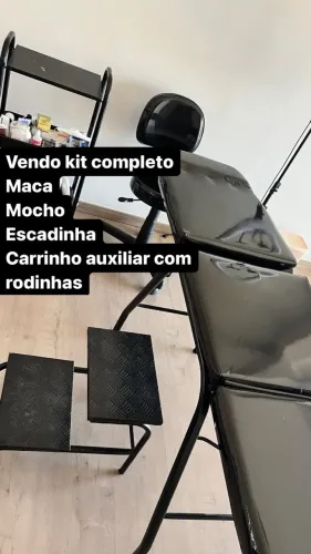 Kit maca, mocho, escadinha e carrinho auxiliar
