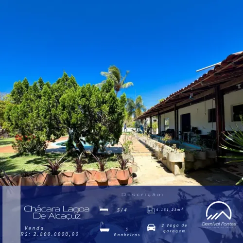 CASA À VENDA EM ALCAÇUZ NÍSIA FLORESTA | 5 SUÍTES, 4.151,23 M² E VISTA PARA O LAGO
